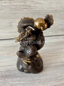 картинка Дракон с жемчуженой 11 см бронза от магазина Восточные сувениры