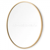 Зеркало круглое 70 см, золото, в тонкой деревянной раме