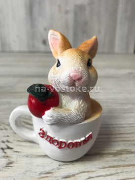 картинка Кролик с подарком  "Здоровья" 5,5*8*9 см, полистоун от магазина Восточные сувениры